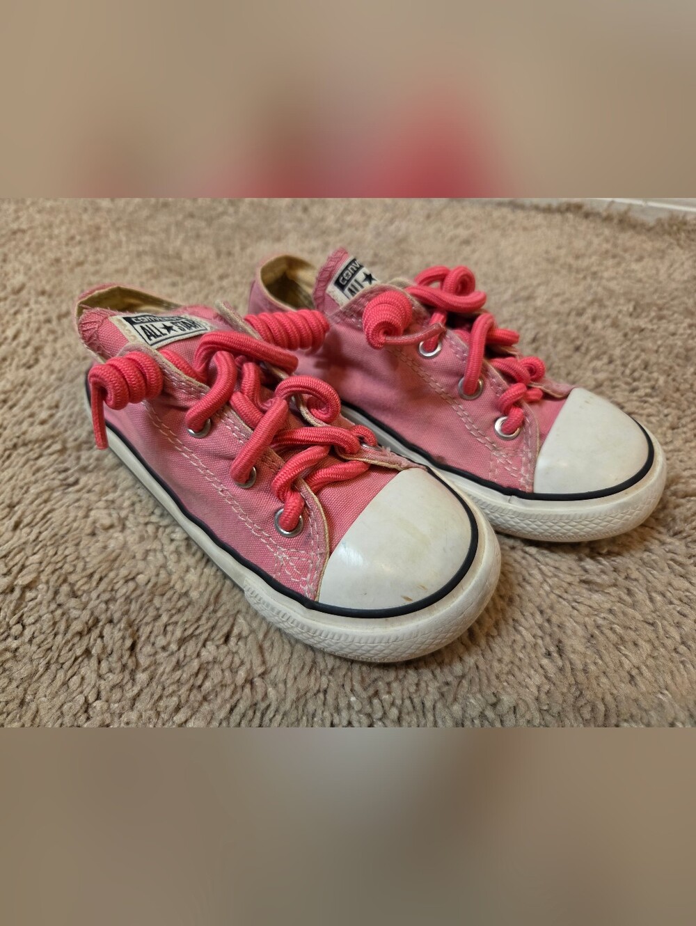 Converse Kids Pink Low-Top Canvas Sneakers